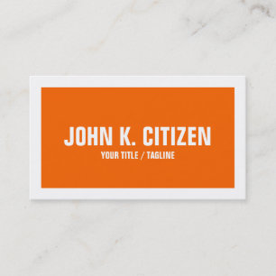 Wide Border Business Card - orange and white