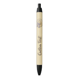 Wide Brimmed Hat Beige Black Ink Pen
