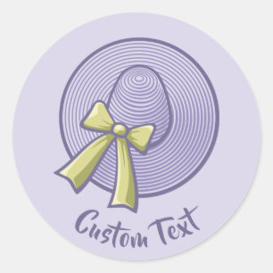 Wide Brimmed Hat Lilac Classic Round Sticker