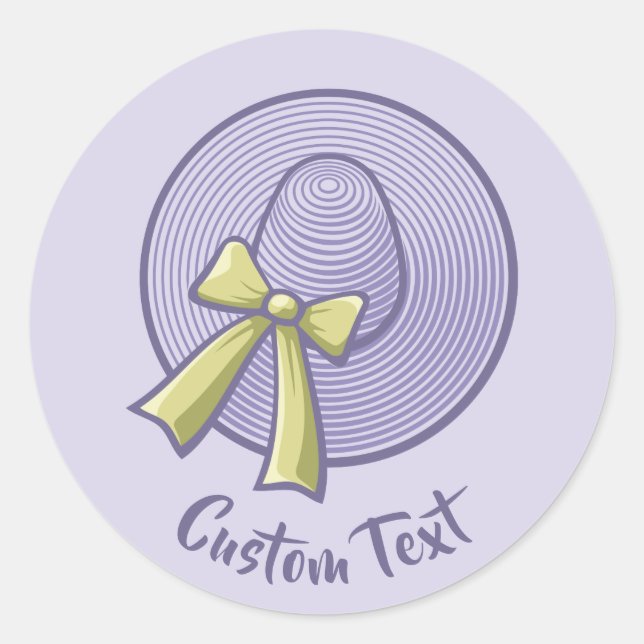 Wide Brimmed Hat Lilac Classic Round Sticker (Front)