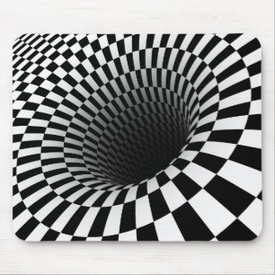 WIDE CHEQUERED VORTEX Optical Illusion Mouse Mat