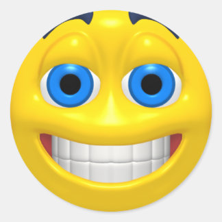 Wide eye yellow classic round sticker