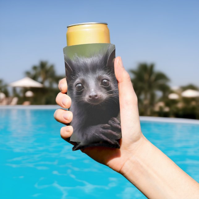 "Wide-Eyed Aye-Aye in a Tree" Seltzer Can Cooler (In Situ Pool)