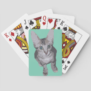 Wide Eyed Kitty Playing Cards