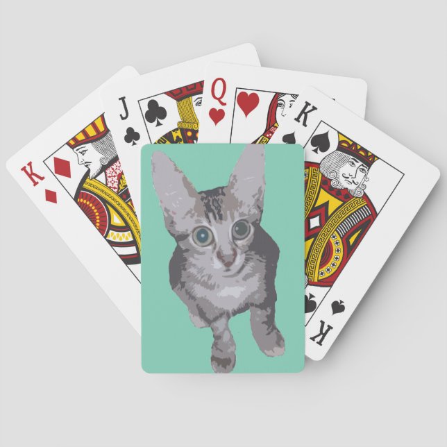 Wide Eyed Kitty Playing Cards (Back)