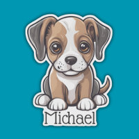 Wide Eyed Puppy Dog Monogram Waterproof
