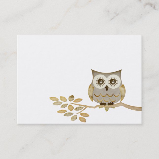 Wide Eyes Owl in Tree Business Card (Front)