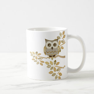 Wide Eyes Owl in Tree Coffee Mug