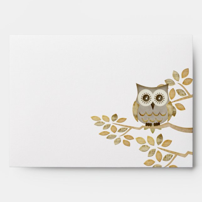 Wide Eyes Owl in Tree Envelope (Front)
