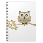 Wide Eyes Owl in Tree Notebook