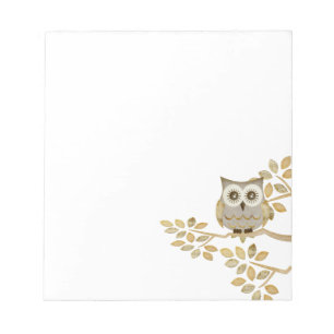 Wide Eyes Owl in Tree Notepad