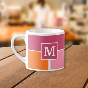 Wide Feminine Stripes with Monogram Espresso Cup