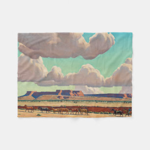 Wide Lands of the Navajo by Maynard Dixon  Fleece Blanket