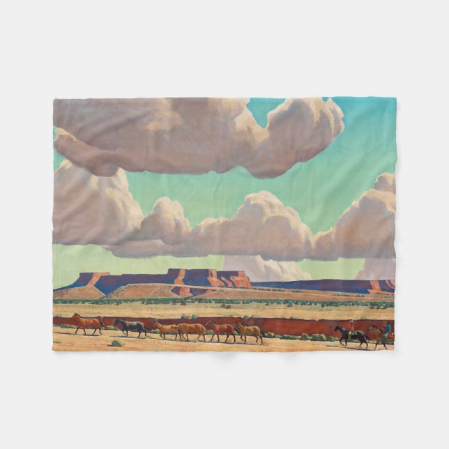 Wide Lands of the Navajo by Maynard Dixon  Fleece Blanket (Front (Horizontal))