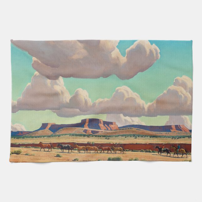 Wide Lands of the Navajo by Maynard Dixon  Tea Towel (Horizontal)