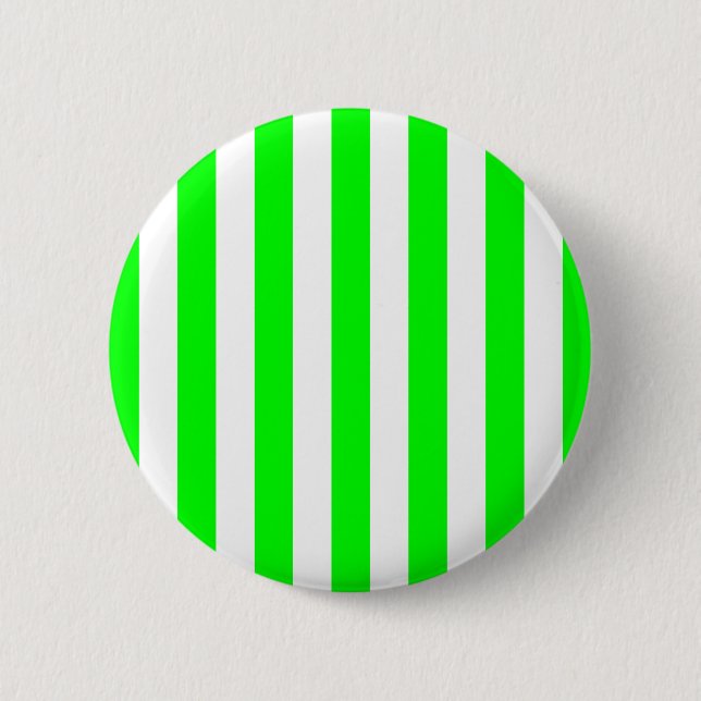 Wide Lime Stripes 6 Cm Round Badge (Front)
