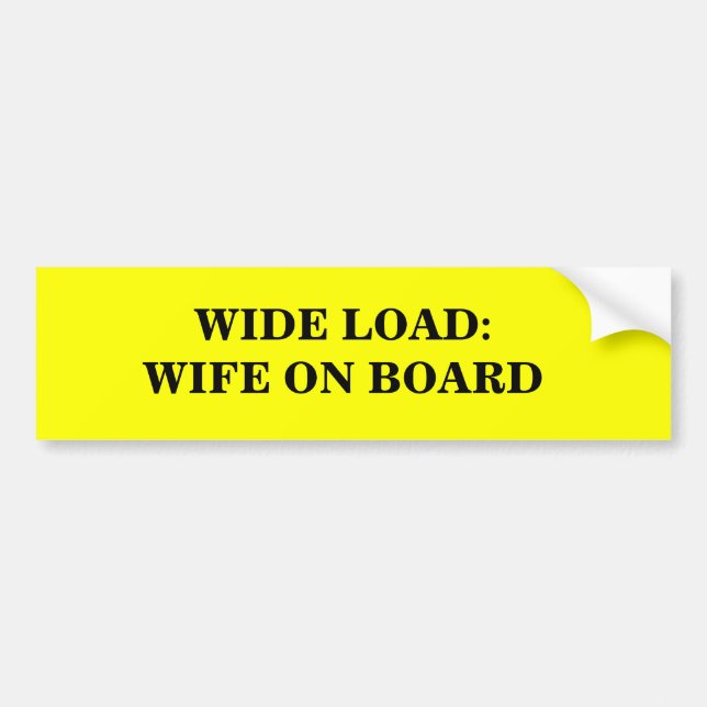 "WIDE LOAD"  BUMPER STICKER (Front)
