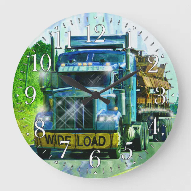 Lorry Clock WIDE LOAD Freight Truck Haulage Trucker Wall Clock | Zazzle
