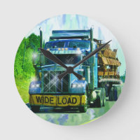 WIDE LOAD Freight Truck Haulage Trucker Wall Clock