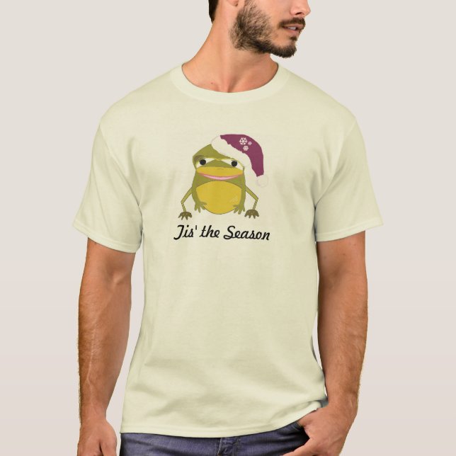 Wide Mouth Frog in a Festive Hat T-Shirt (Front)