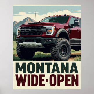 🏕️ Wide Open Mountain Truck Landscape Poster