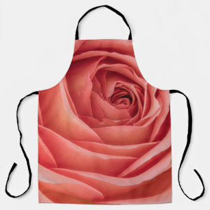 wide open orange pink rose blossom inner heart mac apron