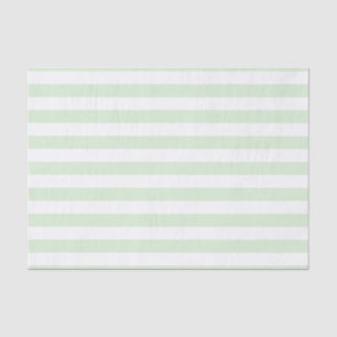 Wide Pale Milky Jade Green White Striped Pattern Tissue Paper