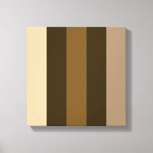 Wide Retro Colour Vertical Stripes Cream/Browns Canvas Print