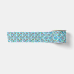 Wide Ribbon with blue medallions Satin Ribbon