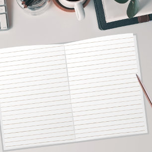 Wide Rule Brown Lined Paper Landscape Orientation Notepad