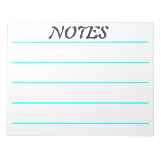 Wide Rule Turquoise Lined Note Paper