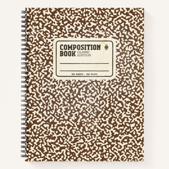 Wide Ruled Brown Composition Notebook (Front)