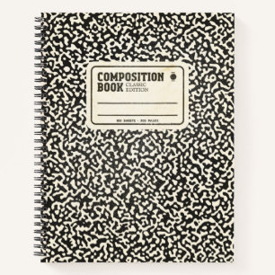 Wide Ruled Composition Book in Black
