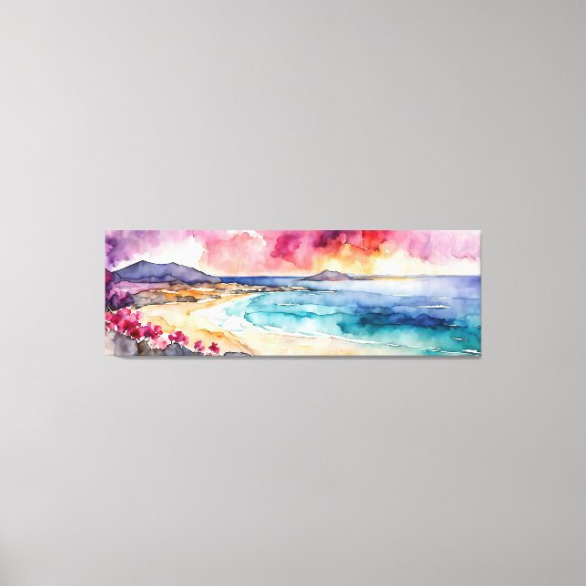 Wide Seascape Mediterranean Purple Serenity      Canvas Print (Front)
