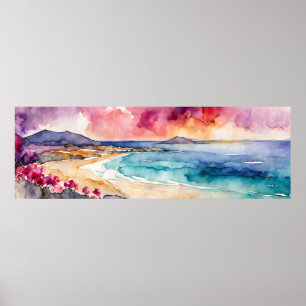 Wide Seascape Mediterranean Purple Serenity Poster