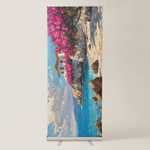 Wide Seascape Mediterranean Quiet Beach Retractable Banner