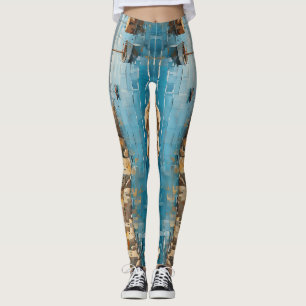 Wide Seascape Mediterranean Quiet Coastal Retreat  Leggings