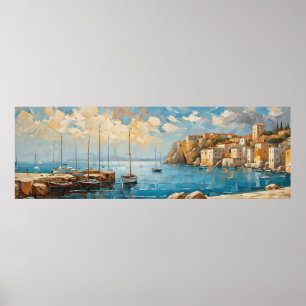 Wide Seascape Mediterranean Quiet Coastal Retreat Poster