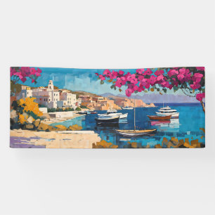 Wide Seascape Mediterranean Tranquil Harbour Banner