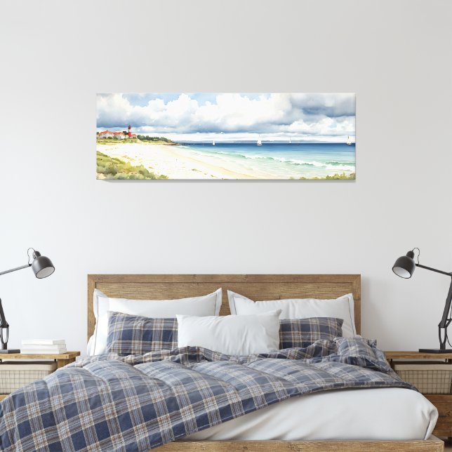 Wide Seascape “Norfolk Living By The Sea” Canvas Print (Insitu(Bedroom))