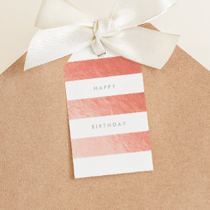 Wide Stripe Faux Rose Gold Foil Gift Tag