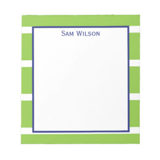 Wide Stripe Lime Green Notepad