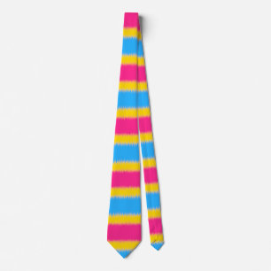 Wide Stripe Pansexual Flag Neck Tie