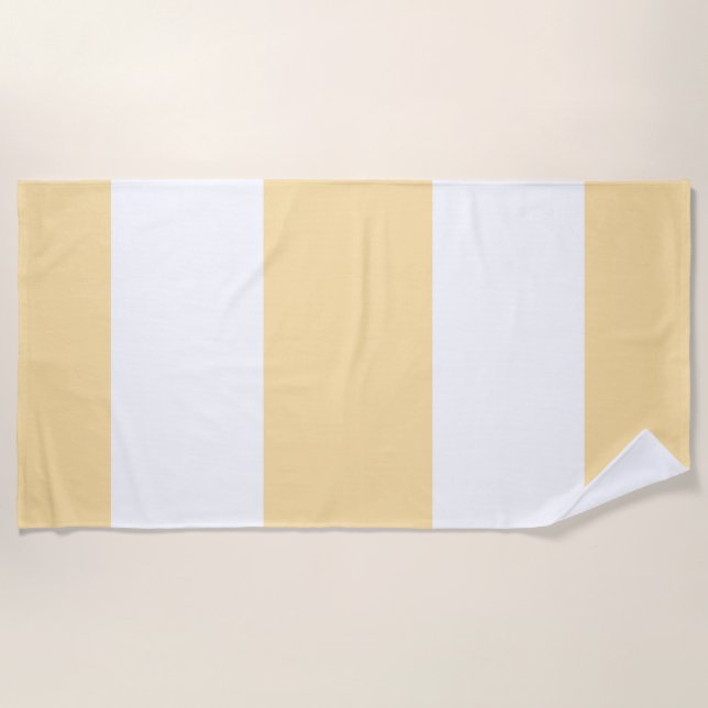 Wide Stripes Beige  Beach Towel (Front)