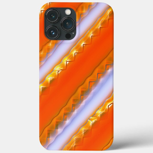 Wide stripes in ice to yellowish orange lace style Case-Mate iPhone case (Back)