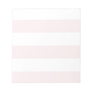 Wide Stripes - White and Pale Pink Notepad
