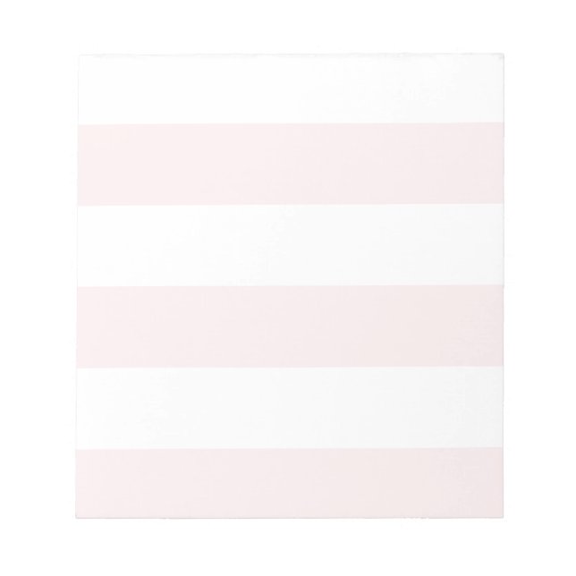 Wide Stripes - White and Pale Pink Notepad (Front)