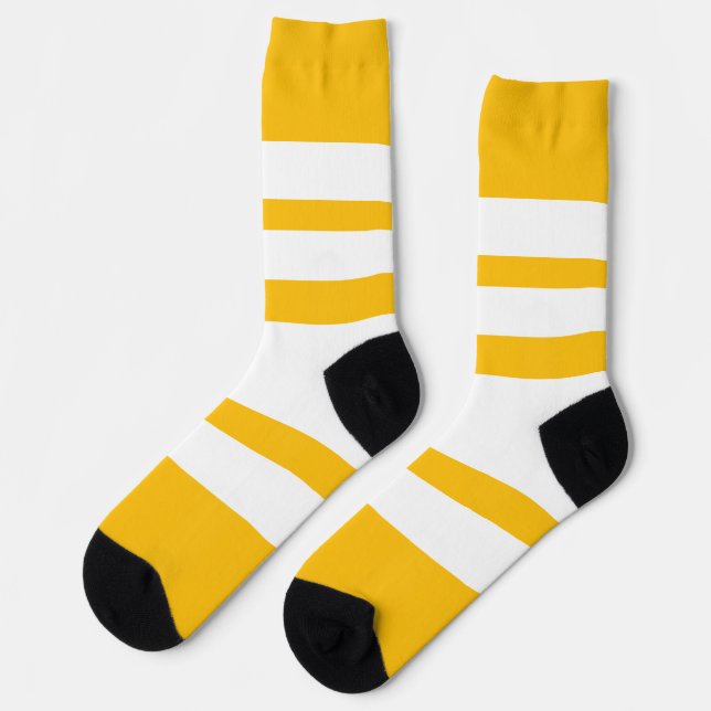 Wide Stripes Yellow   Socks (Left)