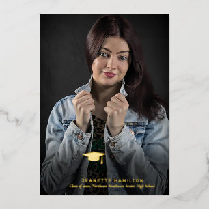 Wide Typography Script Front/Back Photo Graduation