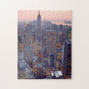 Wide view of Manhattan at sunset Jigsaw Puzzle